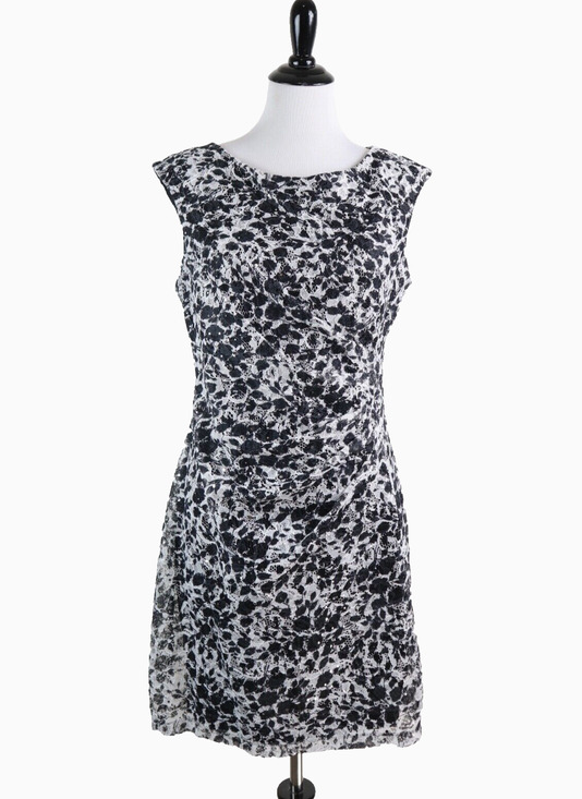 Eliza J Dresses & Skirts - Eliza J Size 12 Lace Appliqué Sheath Dress Sequin Black White